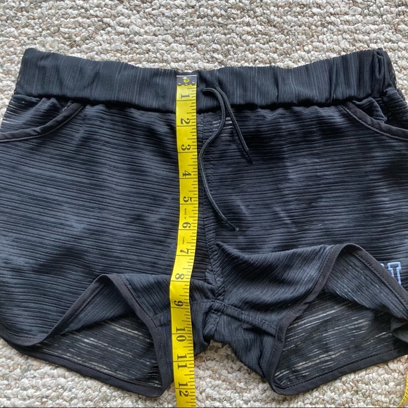 5/$15 Aloha Maui Sheer Black Striped Coverup Shorts Large - Picture 8 of 9